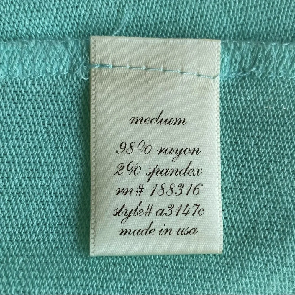 AINA BE Cardigan Open Front Lightweight Long Sleeve Seafoam Women Size M NWT